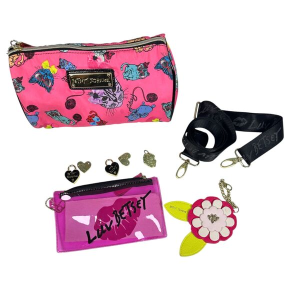 Betsey Johnson Pouches Keychains Charms Strap Mirror Flower Lot of 9 - Picture 1 of 6